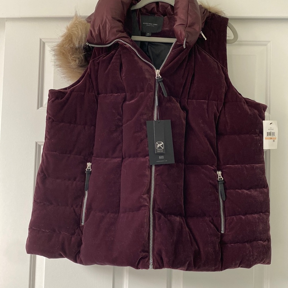 Marc New York Velvet Puffer Vest NWT
